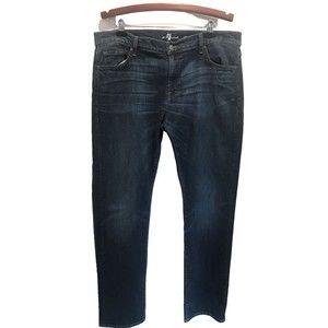 7 For All Mankind Standard Dark Wash Blue Jeans Stretch Mens Size 40x34